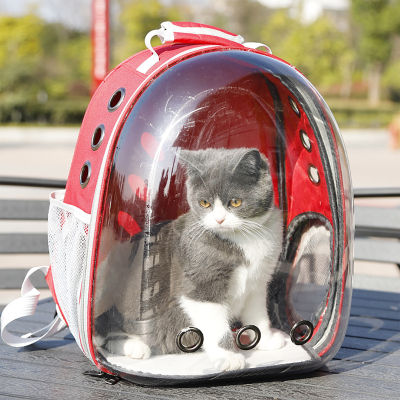 กระเป๋าเป้สะพายหลังแมว Carrier กระเป๋า Breathable Outdoor Carriers Small Dog Cat Travel Space Capsule Cage Transport Bag For Cat