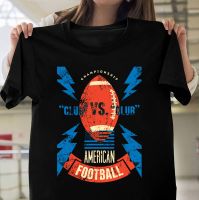 ฤดูร้อน อเมริกัน วินเทจ club VS clur american footballเสื้อยืดแขนยาวครึ่งตัว