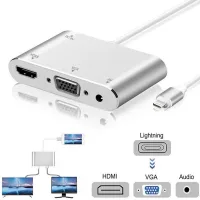 【ซินซู?】สำหรับ Apple อินเตอร์เฟซเป็น HDMI ตัวแปลงสายเคเบิลอะแด็ปเตอร์ทีวีเสียงแจ็ควีจีอาร์สำหรับ iPhone X iPhone 8 7 7 Plus 6 6S iPad Series