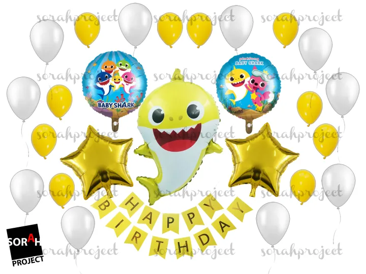 Baby Shark Balloon Birthday Theme Decoration Set Package 