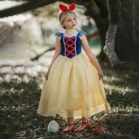 Snow White Princess Dress Kids Girls Halloween Cosplay Costume Children Puff Sleeve Christmas Party Gown Girls Clothing DressTH