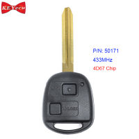 【Hot-Selling】 beads.and.accessories KEYECU สำหรับ Toyota Avensis Kluger Prado Tarago รีโมทคอนโทรลรถ Key Fob 2ปุ่ม50171 433MHz 4D67ชิป