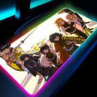 Setup Gamer RGB Mousepad Xxl Anime Kimetsu ไม่มี Yaiba LED แผ่นรองเม้าส์ตารางคอมพิวเตอร์ตกแต่งตาราง Luminous แผ่นรองเมาส์หนา