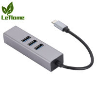 Leflame Usb3.0 To Rj45เครือข่ายพอร์ต Usb Splitter Type-C Docking Station การ์ดเครือข่าย Gigabit 3พอร์ต Usb3.0 Hub