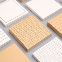 1pc Simple Kraft Paper Horizontal Line Small Note Book Candy Color Square Message Note Repeatedly Posted Sticky Note