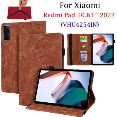 ซองหนังลายนูนสำหรับ Xiaomi Redmi Pad 10.61 2022 VHU4254IN ฝาครอบป้องกัน Xiaomi Red Mi Pad 10.61นิ้ว Stand Case