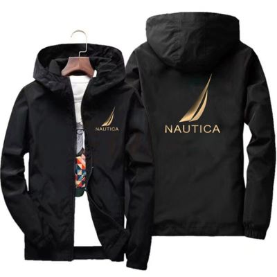 NAUTICA Spring and Autumn Mens Windbreaker Mountaineering Raincoat Mens Summer Jacket Outdoor Waterproof Coat Fishing Jacket