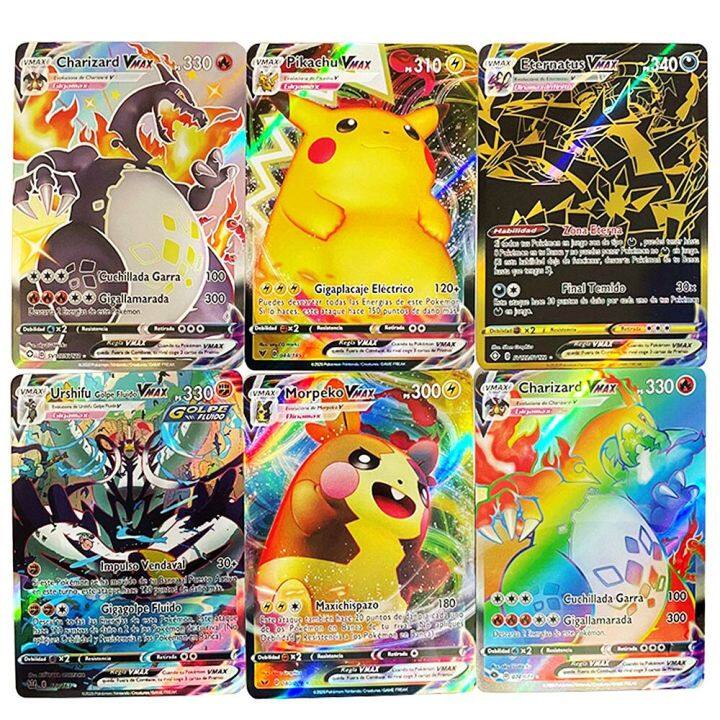 Spanish Pokemon Cards Vmax Card Charizard 100pcs Spain Pokémon Shining ...