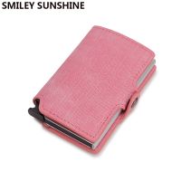 【CC】 Rfid Pink Wallet Card Holder Thin Money Female Short Purse Walett ladieswallets sac femme