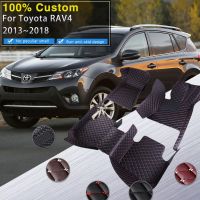 №✈ Car Mats For Toyota RAV4 XA40 2013 2018 Auto Durable Rug Luxury Leather Floor Mat Anti Dirt Pad Carpet Car Accessories 2014 2015