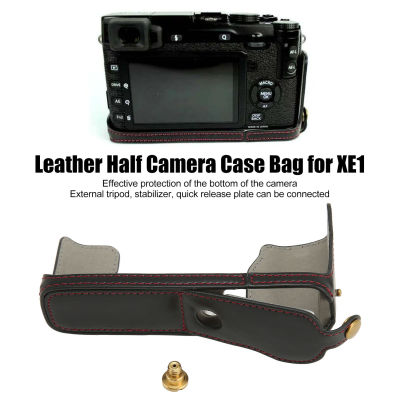 ติดตั้งง่ายเพียงครึ่งกระเป๋าใส่กล้องทนต่อการสึกหรอเคสกล้องครึ่งตัวหนังเทียมที่สงวนไว้สำหรับ X E1สำหรับ XE1