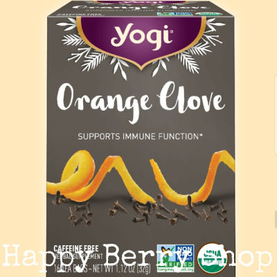 ชา YOGI ORGANIC HERBAL TEA 🍃⭐ORANGE CLOVE⭐Special Collection🍵 ชาโยคี ชาสมุนไพรออแกนิค ชาเพื่อสุขภาพ จากอเมริกา🇺🇸 1 กล่องมี 16 ซอง