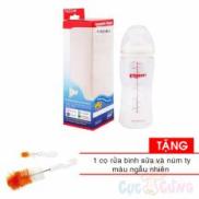 Bình sữa Pigeon cổ rộng nhựa PP 330ml Tặng 1 co rua binh sua màu ngẫu nhiên