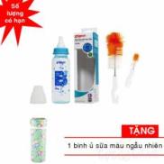 Bình sữa Pigeon nhựa PP cổ thường cao cấp BOY 240ml + 1 co rua binh sua