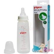 Bình sữa Pigeon nhựa PP cổ thường đáy vuông cao cấp 240ml - binh sua