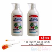 Bộ 2 chai Nước rửa bình sữa Pigeon 700ml TẶNG 1 co rua binh sua