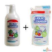 Combo Nước rửa bình sữa chai Pigeon 700ml + Bịch Nước rửa bình sữa Pigeon