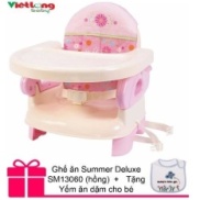 Ghế ăn Summer Deluxe SM13060 hồng + Tặng Yếm ăn dặm cho bé