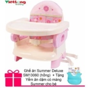 Ghế ăn Summer Deluxe SM13060 hồng + Tặng Yếm ăn dặm có máng Summer cho bé