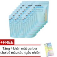 Hộp 90 túi trữ sữa cảm ứng nhiệt MotherK 200ml + Tặng 4 khăn mặt gerber