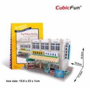Mô hình sa bàn Cubic Fun 3D bằng giấy cứng cửa hàng bán cá tại Bến cảng