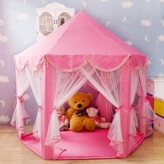Portable princess play tent outdoor kids castle toy pink - intl - ảnh sản phẩm 1
