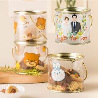 【DT】 hot  2 Pcs Biscuits Cookies Candy Packaging Box Candy Snowflake Crisp Cartoon Portable Transparent Iron Can Baking Dessert Sealing