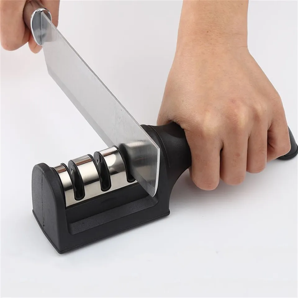 Knife Sharpener 3Stage Kitchen Straight Tungsten Diamond Ceramic Tool  Sharpener