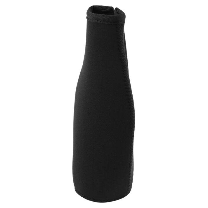 beer-bottle-cooler-sleeves-keep-drink-cold-zip-up-extra-thick-neoprene-insulated-sleeve-cover-black