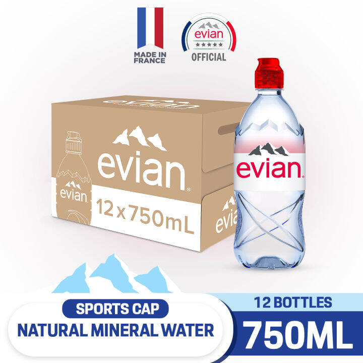 evian Natural Mineral Water Sports Cap 12 x 750ml case Lazada Singapore