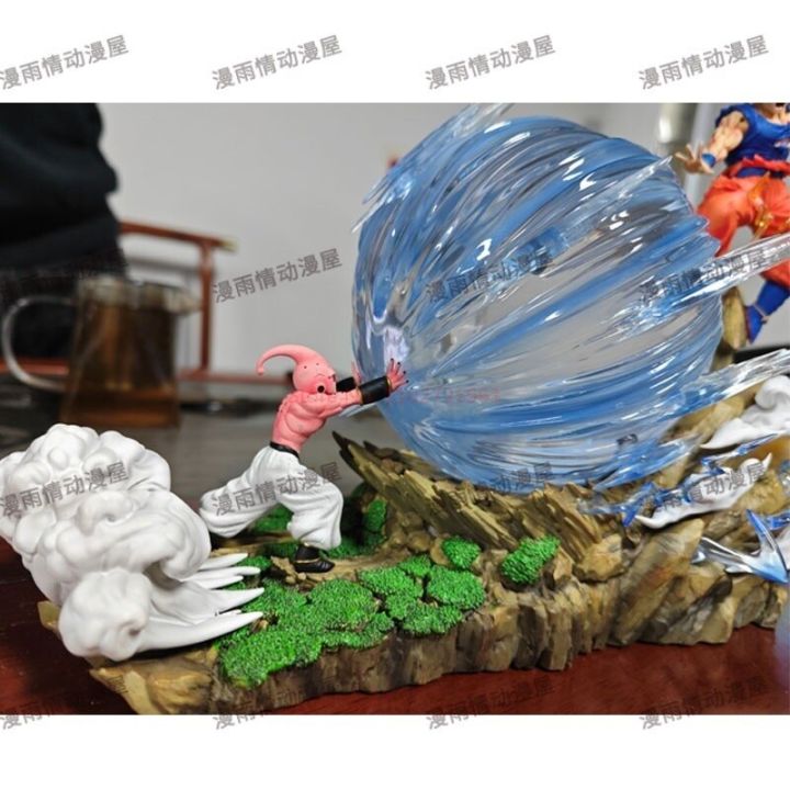 zzooi-22cm-anime-dragon-ball-z-majin-buu-vs-son-goku-figurine-gk-statue-action-figures-pvc-collection-model-toy-for-kids-gifts