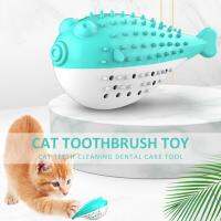 ของเล่นแมว ปลาจำลอง เป็น แปรงสีฟันแมวในตัว ช่วยทำความสะอาดฟันแมว / Soft Silicone Mint Fish Cat Toy, Cat Dental Care