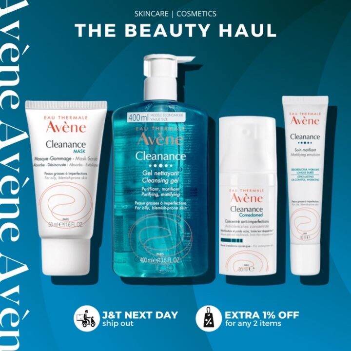 Avene Cleanance Cleansing Gel Comedomed Mattify Moisturizer Mask