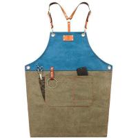 Fashion Women Barber Kitchen Barbecue Cooking Apron Unisex Restaurant Denim Aprons Bartender Avental Work Uniform Cortex Sleeveless Bib