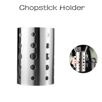 ที่ใส่ช้อน สแตนเลส ที่ใส่ตะเกียบ ที่ใส่ของอเนกประสงค์ทรงกลม สูง15 ซม Stainless steel chopsticks holder kujiru