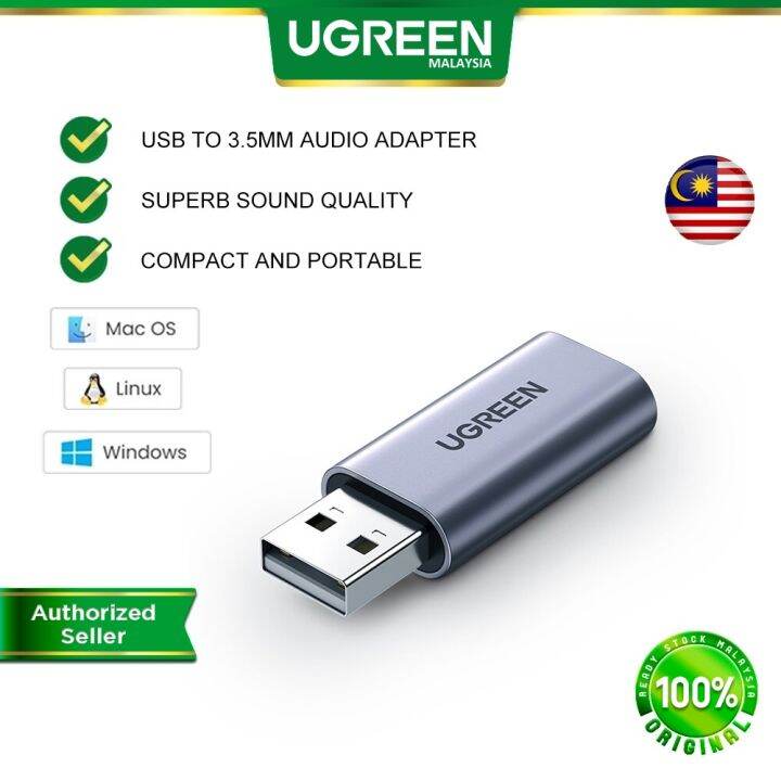 UGREEN USB External Sound Card Audio Adapter 2 in 1 USB to 3.5mm Jack