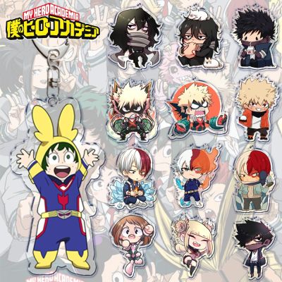 Cute My Hero Academia Anime Keychain Izuku Shouto Midoriya Bakugou Key Chain for Accessories Pendant Key Ring Keychains Gift