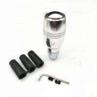 Universal รถ เกียร์อัตโนมัติติด Shifter Handle Shift Knob พร้อมปุ่ม Silver