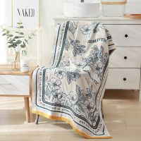 ●¤﹍ Pure Cotton Bath Towel Muslin Woven Cartoon Animal Bath Towel Summer Home Bathroom Large Wrap Soft Antibacterial Beach Towels