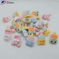 DISSO 30 Pcs 30ชิ้นค่ะ หมุดกดไอศกรีม ตกแต่งด้วยการตกแต่ง มินิมินิ หมุดกดหมุด สีสันสดใส หมุดวาดรูปสัตว์ เครื่องใช้ในสำนักงาน