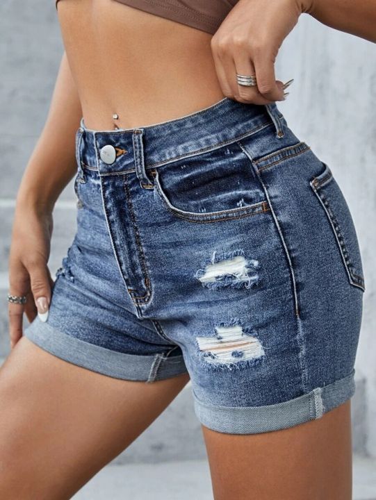 2023-summer-new-womens-mid-waist-ripped-denim-shorts-fashion-sexy-elastic-rolled-skinny-jeans-shorts-s-2xl-drop-shipping