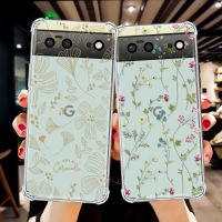 Flower Leaf Transparent Phone Case for Google Pixel 7 Pro Soft TPU Coque for Pixel6 Pixel 6Pro Pixel6Pro Clear Shockproof Funda