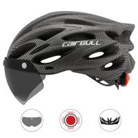 HOT★Cairbull Ultralight หมวกกันน็อกที่ถอดออกได้ Visor Goggles จักรยานไฟท้าย Intermediate Molded Mountain Road MTB หมวกกันน็อก230G