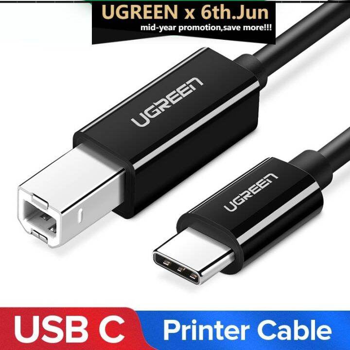 UGREEN 1M White 2M Black USB C To USB Type B 2.0 Cable Type C Printer ...