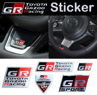 GR TOYOTA Gazoo Racing GR สติ๊กเกอร์ตกแต่งตราติดรถอะลูมิเนียมโลโก้กีฬาตกแต่งลำตัวท้ายรถดัดแปลงอุปกรณ์เสริมสำหรับ Toyota Hilux Wish Vios Alphard Fortuner Vellfire