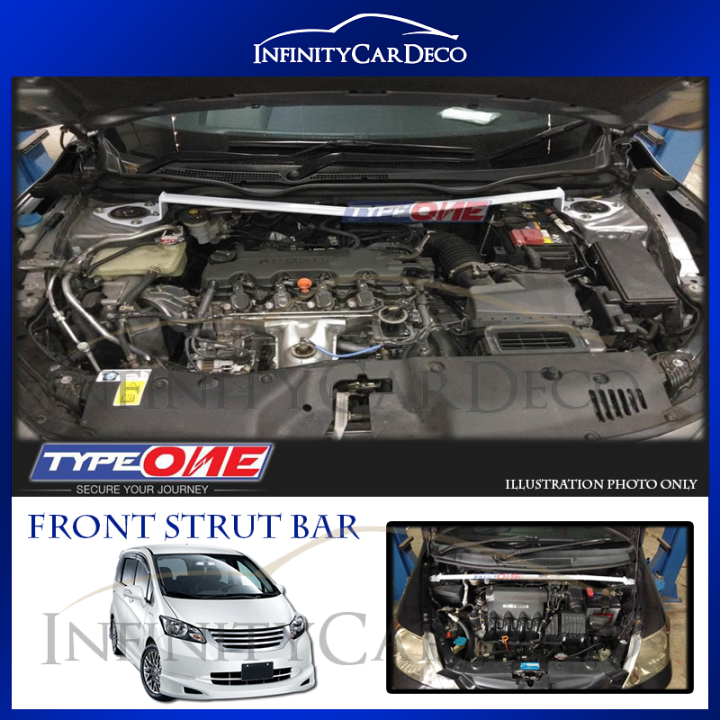Type One 2 Point Front Strut Bar Safety Bar For Honda Freed FS2619