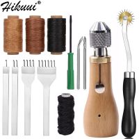 Leather Sewing Awl Set With Leather Chisels Flat Waxed Thread Overstitch Wheel Taper Needle Shoemaker Manual Stitch Tools