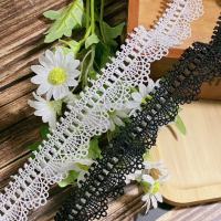 3CM Wide New Black Embroidery Flower Lace Fabric Trim Ribbon DIY Sewing Bridal Applique Collar Dubai Guipure Dress Wedding Decor Fabric  Material