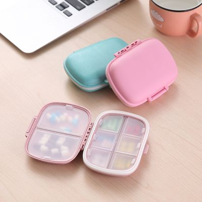 【CW】✼  8 grids organizer container for tablets travel pill box with ring Small straw medicines