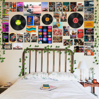 48Pcs Vintage Records Poster Retro Aesthetic Wall Collage Kits Art Printing Card Fake Vines Trippy Dorm Bedroom Decor for Teens